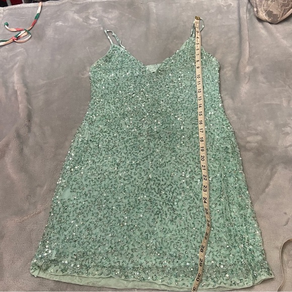 Retrofete Nolan Turquoise Powder Sequin Mini Dress 3158 - Picture 9 of 14